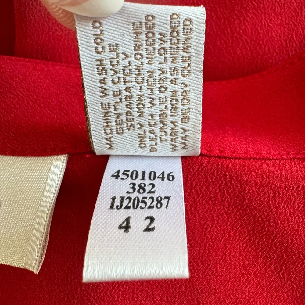 Chico's Women's Tiered Tank Blouse Burgundy Red Size 3 Sleeveless Straight Hem - Picture 5 of 5